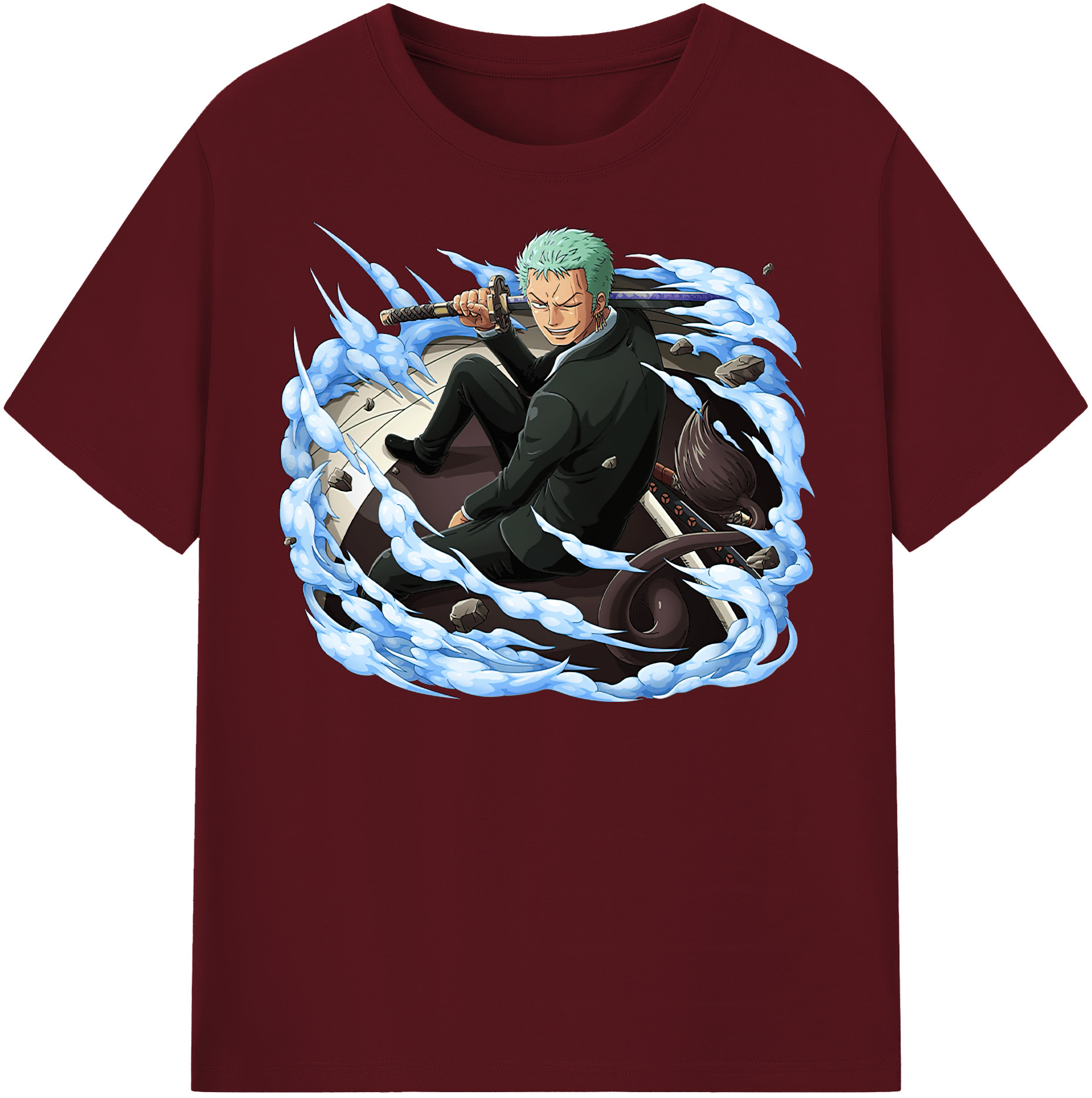 ワンピース ロロノア・ゾロ ONE PIECE Roronoa Zoro 綿100％半袖Tシャツ（フロントプリント）